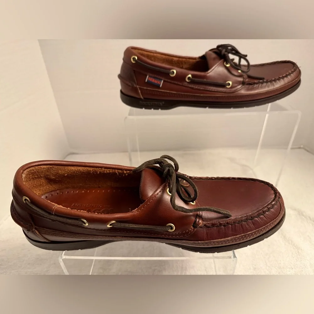 Sebago Docksides Leather Boat Shoes Men’s 9 M Brown Classic Loafers NWOT